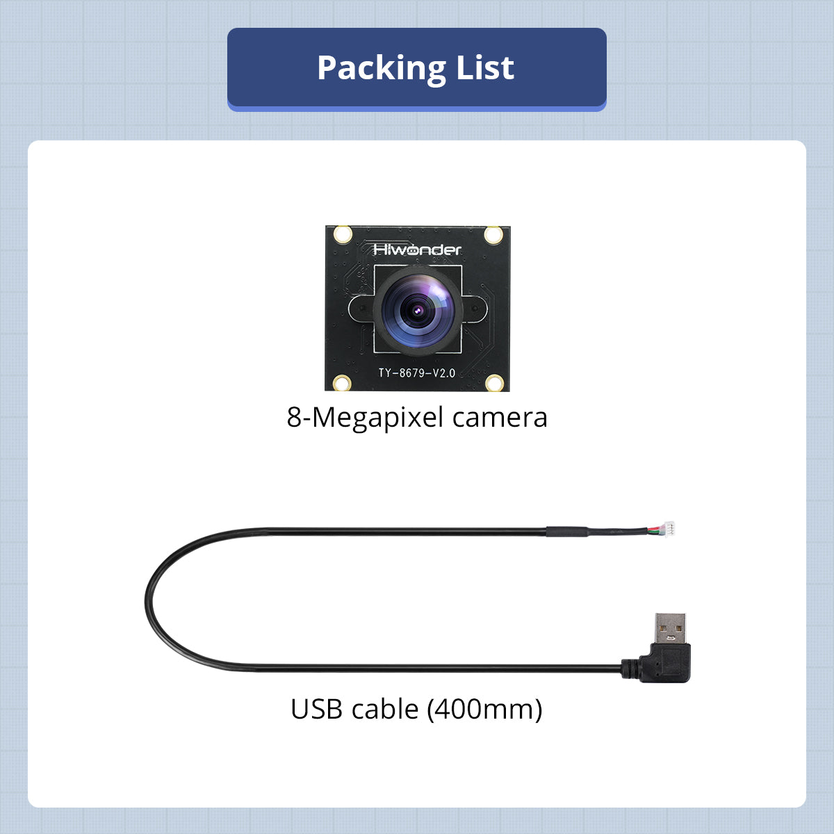8-Megapixel USB Wide-Angle Camera, 160° FOV, Driver-Free, Compatible with ROS Robots, Raspberry Pi and Jetson Controllers 8-Megapixel USB Wide-Angle Camera, 160° FOV, Driver-Free, Compatible with ROS Robots, Raspberry Pi and Jetson Controllers